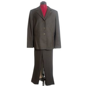 Kasper Pantsuit Woman's Size 14 Dark Gray 2-Piece Set Blazer & Pants